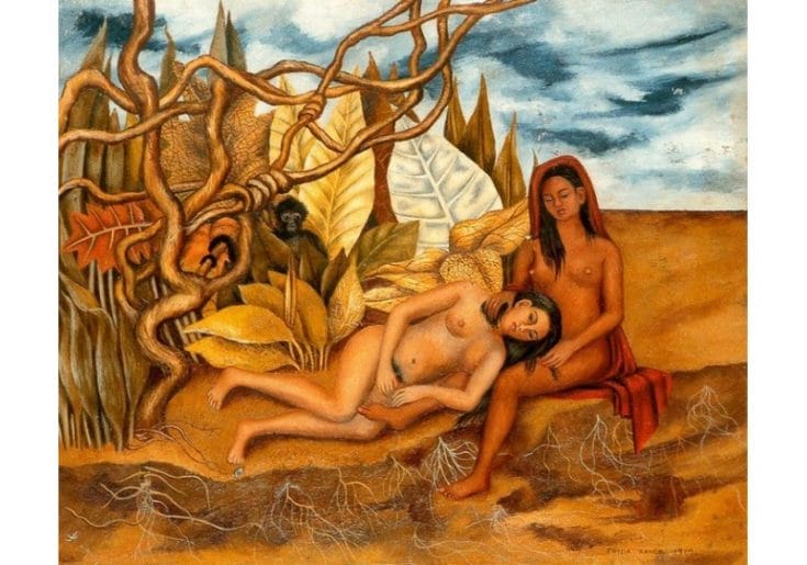Frida Kahlo y Dolores del Río Dos desnudos en un bosque.