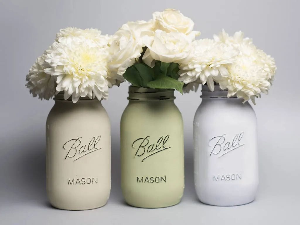 Ideas de floreros con Mason Jars