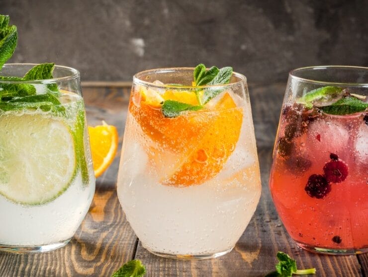 Cocteles con y sin alcohol