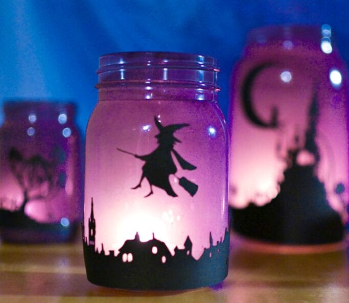 decoración halloween frascos